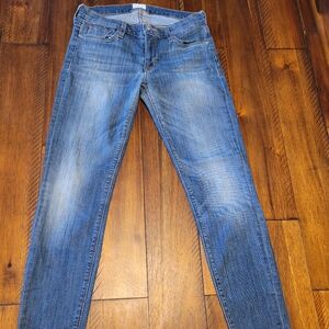 Hudson Krista ankle skinny womens jeans sz 28" raw hem medium wash blue